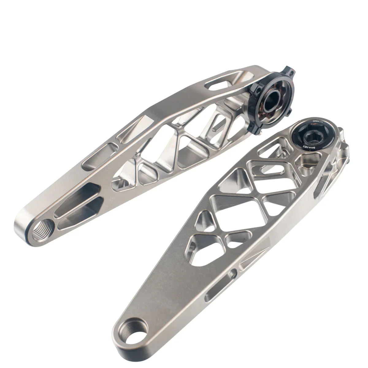 5DEV Titanium MTB Crankset - 165mm 8-Bolt DM Chainring Interface Raw Ti