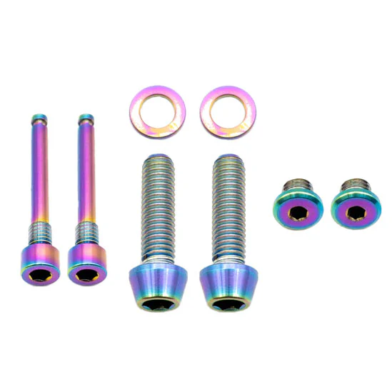 Better Bolts Shimano Brake Ti Bolt Kit SLX/XT/SAINT Rainbow