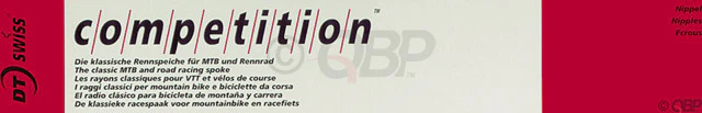 DT Swiss Competition Spoke: 2.0/1.8/2.0mm 292mm J-bend Silver Box of 100