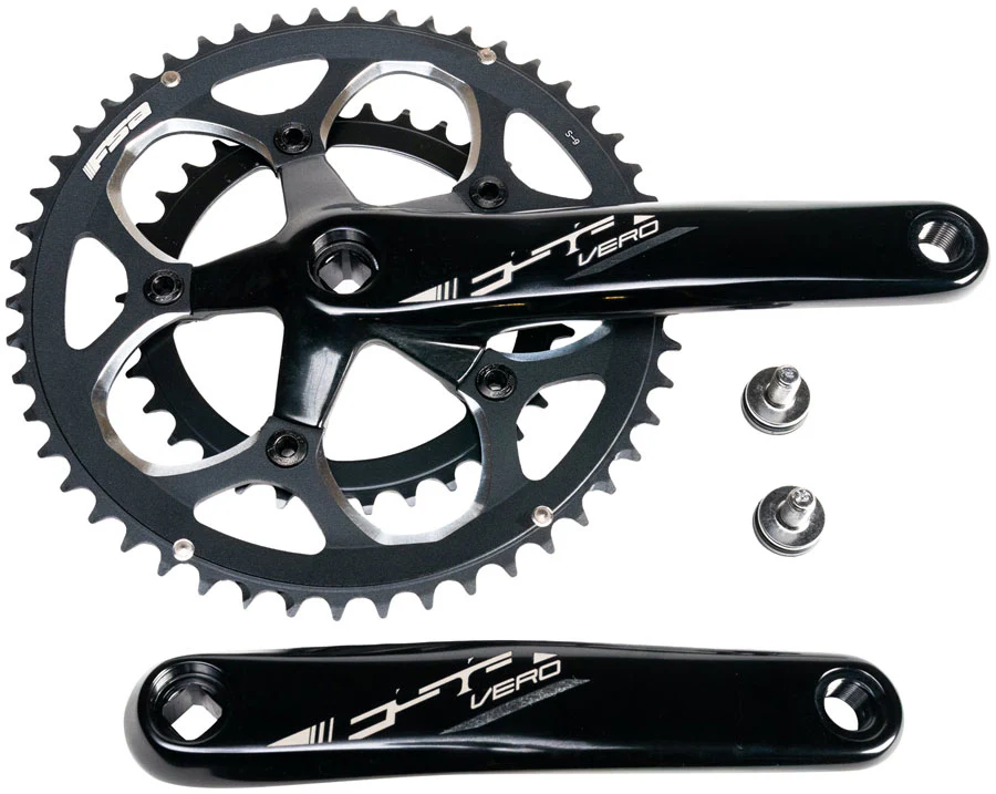 Full Speed Ahead Vero Compact Crankset - 175mm 9-Speed 50/34t 5-Bolt 110 BCD Square Taper JIS Spindle Interface BLK