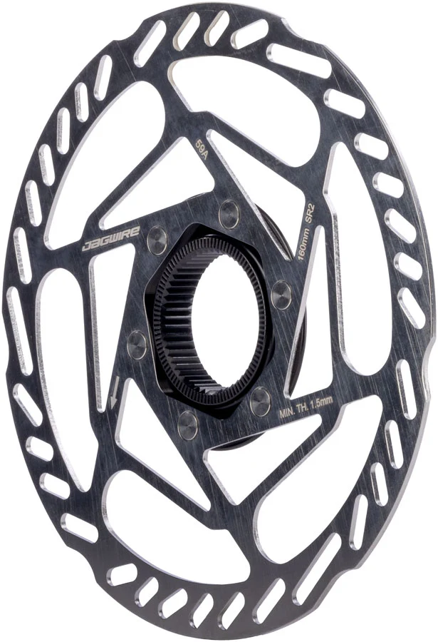 Jagwire Sport SR2 Disc Brake Rotor - 160mm Center Lock Includes Lockring 1.8mm Thickness