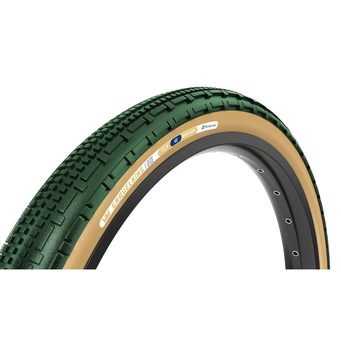 Panaracer GravelKing SK Tire - 700 x 40 Tubeless Folding British Racing Green/Brown