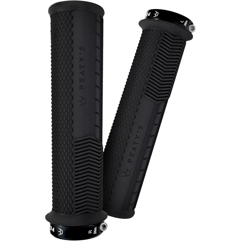 Peaty's Race Control Knurl Thin Lock-On Grips Pair Black
