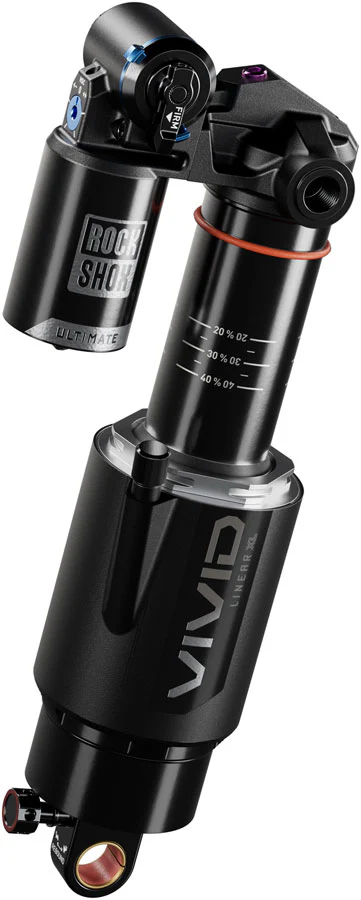 RockShox Vivid Ultimate RC2T Rear Shock - 185 x 55 mm Linear XL Air 2 Tokens Reb 55 / Comp 34 L/O 45 Trunnion Standard D1