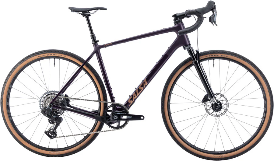 Salsa Flyway C Rival XPLR AXS 13 SUS Bike - 700c Carbon BLKberry Medium/Large