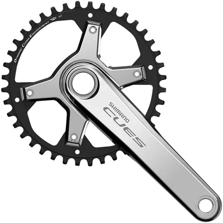 Shimano CUES FC-U6030-1 Crankset - 172.5mm 9/10/11-Speed 40t Asymmetric 110 BCD Silver