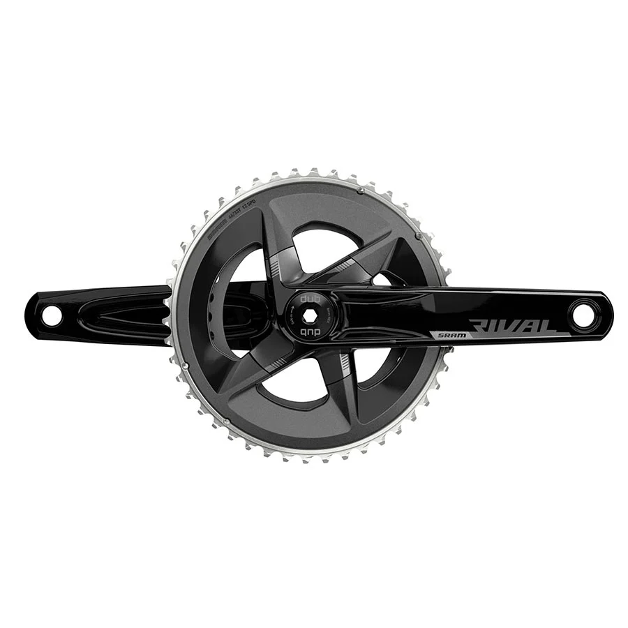 SRAM Rival D1 2x Crankset Speed: 12 Spindle: 28.99mm BCD: 107 46/33 DUB 170mm Black Road Disc