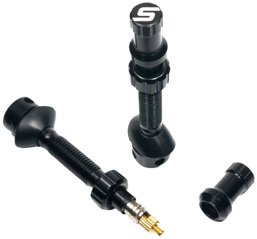 Stan's Tubeless Universal+ Valve Stems - Alloy Regular Black Pair - Image 2