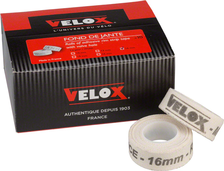 Velox Rim Tape Universal 10mm White Velox Box of 10 Cloth