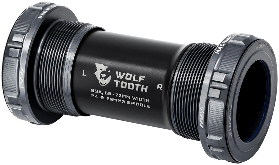 Wolf Tooth MK0 Bottom Bracket - English BSA 68/73mm For 24mm Spindle Shadow Gray