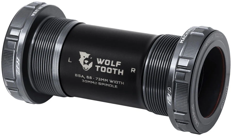 Wolf Tooth MK0 Bottom Bracket - English BSA 68/73mm For 30mm Spindle Shadow Gray